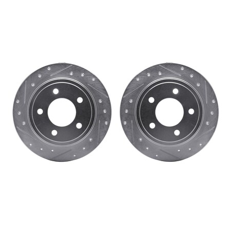 Dynamic Friction Co Rotors-Drilled and Slotted-SilverZinc Coated, 7002-40080 7002-40080